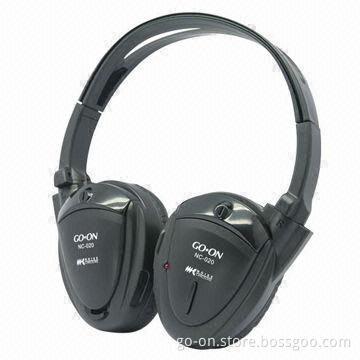 Noise Cancelling Headphones with Fold-flat Design and Adjustable Headband for Airline Use